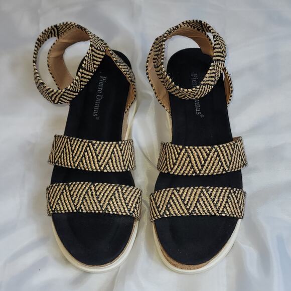 PIERRE DUMAS Drake 2 Woven Wedge Flatform Sandal Women's Size 90 - Picture 5 of 6